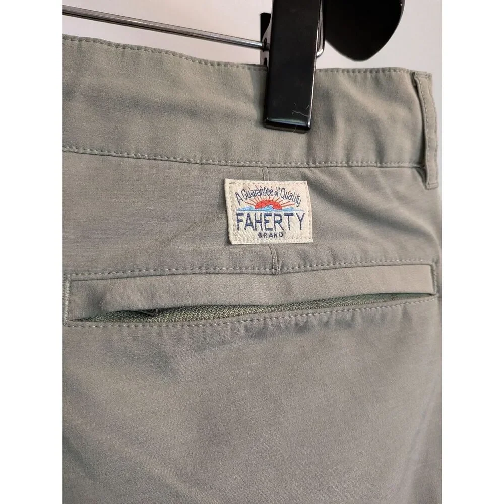 Faherty Lightweight Flat-Front Shorts in Olive  All Day Drawstring